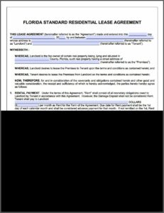 Florida Residential Lease Agreement Word Template
