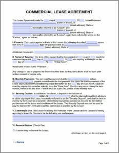 Free Commercial Property Rental Agreement Template