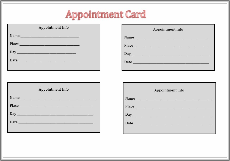 Free Doctor's Appointment Card Template