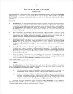Free Franchise Agreement Template Australia