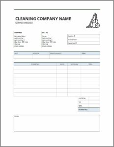 Free Office Cleaning Invoice Template