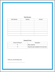 Free Painting Bid Sheet Template
