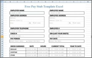 Free Paystub Template For Excel