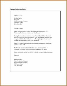 Free Sample Employee Reference Letter
