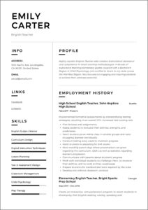 Free Teacher Resume Templates 2022