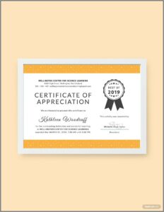 Free Template Certificate Of Appreciation For Word