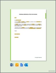 Free Template For Personal Reference Letter