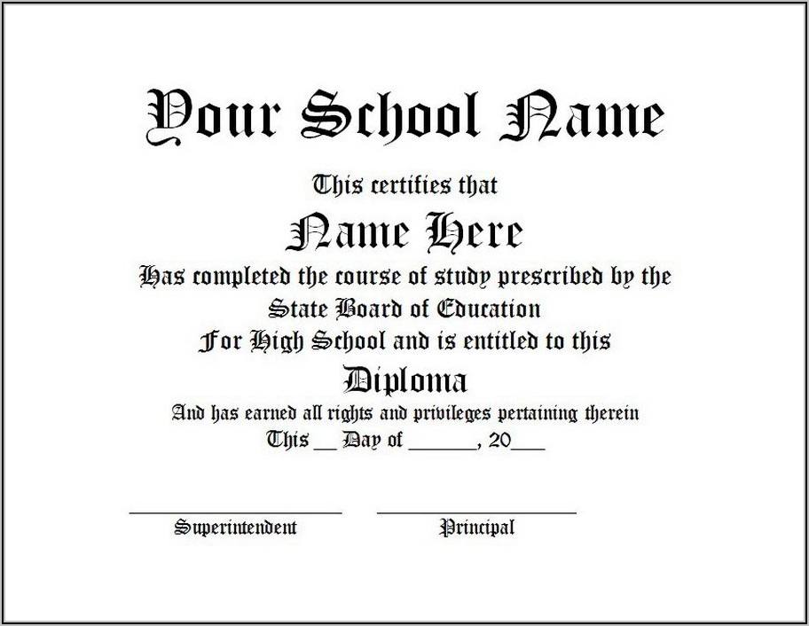 High School Graduation Certificate Template Free