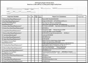 Home Repair Estimate Template Free