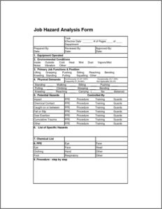 Job Safety Analysis Template Free