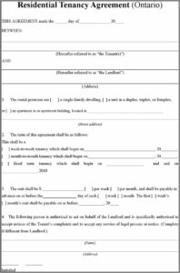 Lease Agreement Ontario Free Download