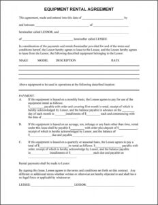 Lease Agreement Template Word Free Download