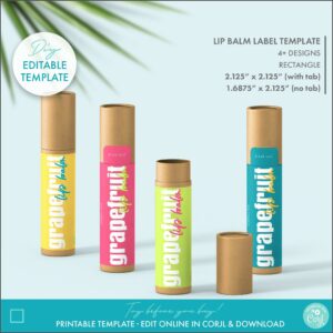 Lip Balm Tube Label Template