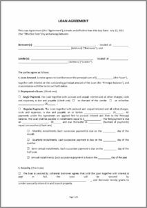 Loan Template Agreement
