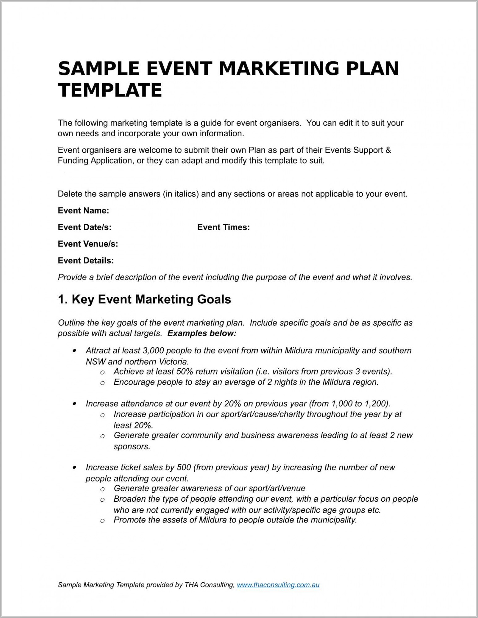 Marketing Event Proposal Template