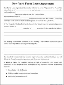 New York Lease Agreement Template