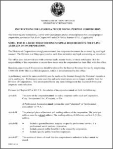 Non Profit Articles Of Incorporation Example