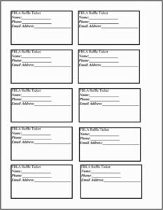 Numbered Raffle Tickets Template