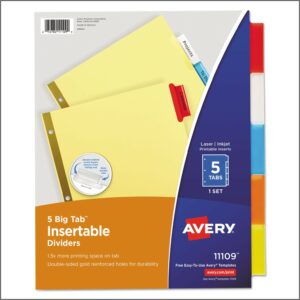 Office Depot Big Tab Insertable Template