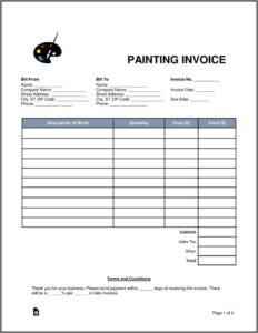 Painter Estimate Template