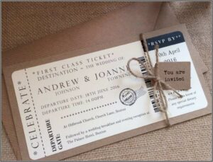 Plane Ticket Wedding Invitation Template