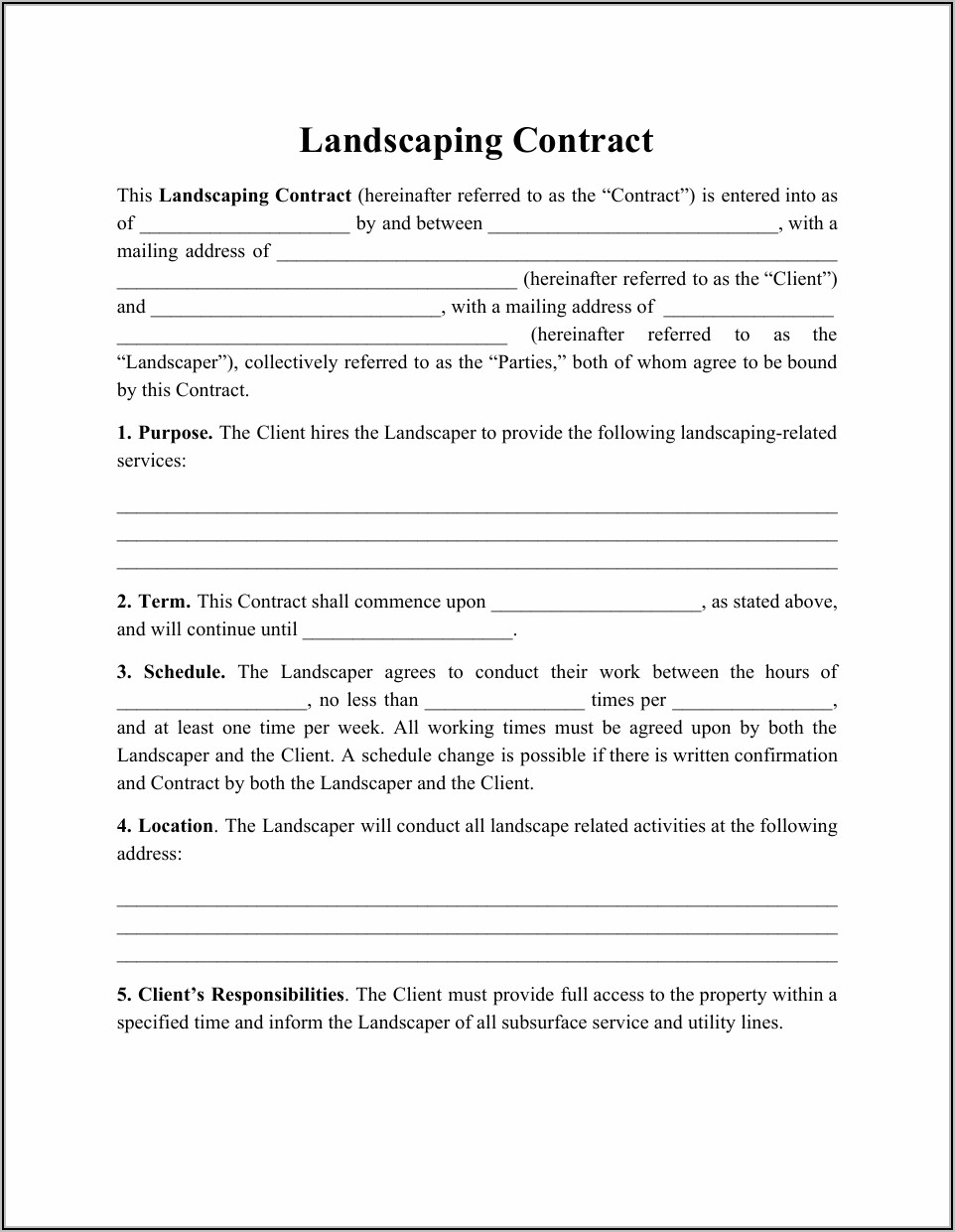 Pool Remodel Contract Template