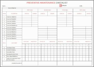 Preventive Maintenance Plan Template