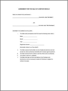 Private Seller Car Contract Template