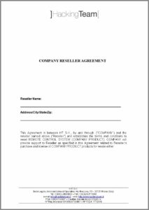 Product Reseller Agreement Template Free
