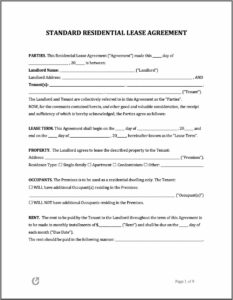 Rental Agreements Ontario Free Template