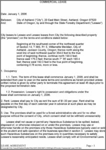 Sample Commercial Lease Agreement