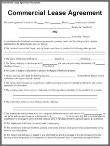 Sample Commercial Lease Agreement Insurance Requirements