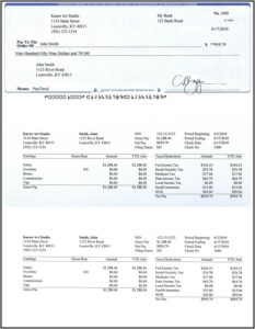 Small Business Check Stub Template