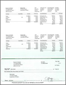 Small Business Pay Stub Template