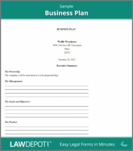 Sole Proprietor Business Plan Template