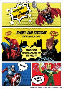 Superhero Invitation Templates Free Download