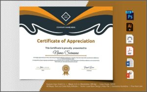 Template Certificate Of Appreciation