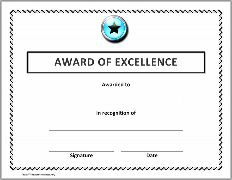 Template Certificate Of Appreciation Microsoft Word