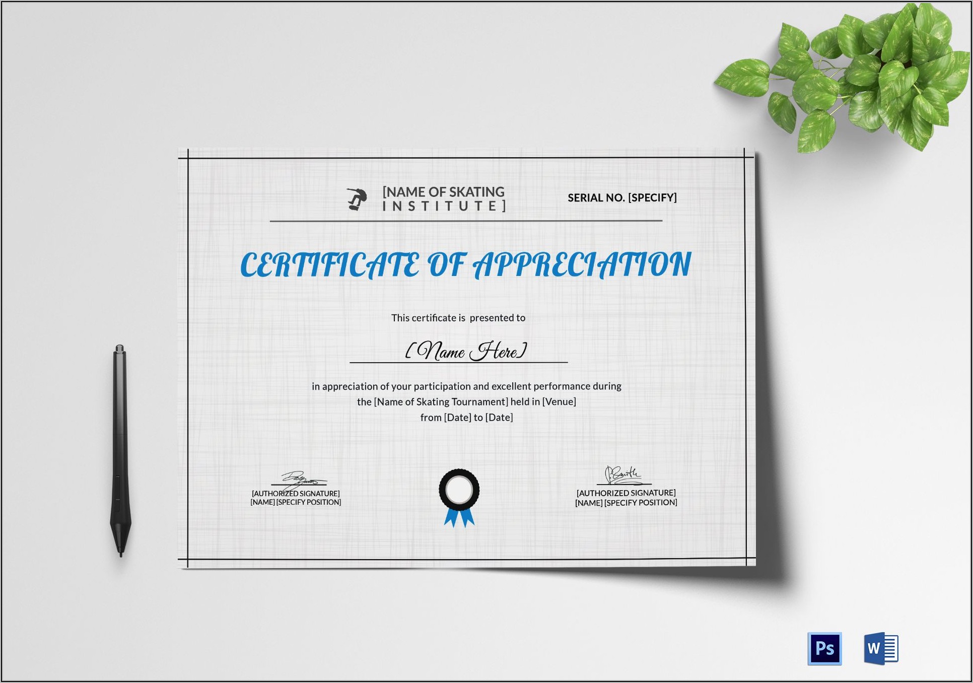 Template Certificate Of Appreciation Word