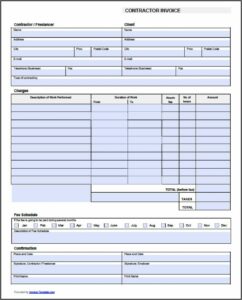 Template For Invoices Excel