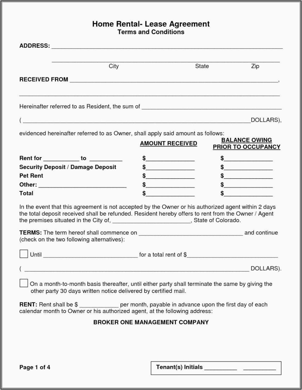 Timeshare Rental Agreements Template