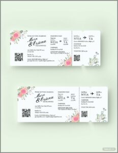 Wedding Invitation Airline Ticket Template