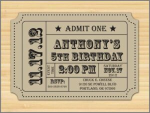Wedding Invitation Movie Ticket Template