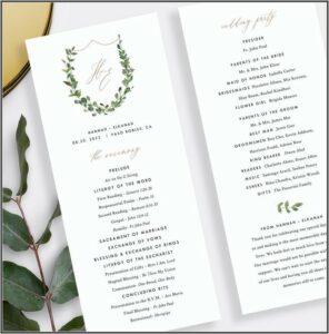 Wedding Mass Program Template