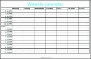 Weekly Schedule Template For Mac