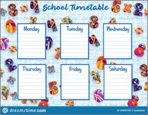 Weekly Schedule Template For Numbers