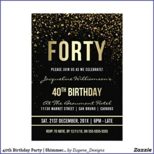 40th Birthday Invitation Templates For Him