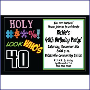 40th Birthday Party Templates
