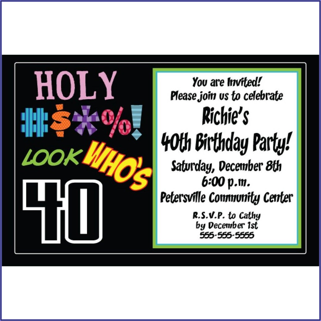 40th Birthday Party Templates