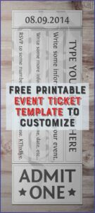Admit One Ticket Template Pdf